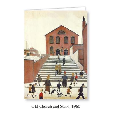 Old Church and Steps by L S Lowry